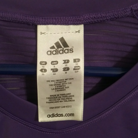 Purple adidas long sleeve athletic climacool shirt - Picture 4 of 6